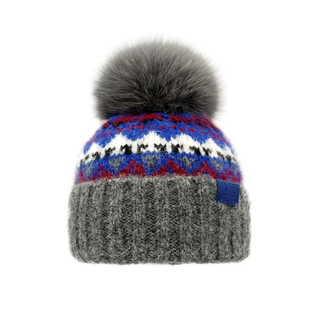 冰岛手钩炫彩羊毛针织帽子男女秋冬保暖护耳大头围狐狸毛球毛线帽