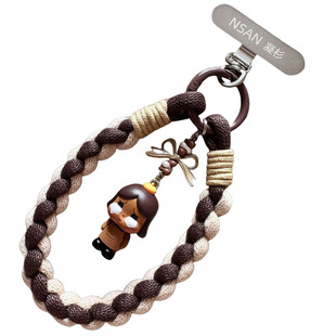 molly泡泡玛特手腕绳手机链原创正版sp萌粒手工编织绳dimoo哭娃高级文艺棉挂绳钥匙扣包包挂件女潮牌美拉德壳