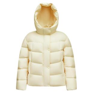 轻松|森马羽绒服女冬90绒子三防发热抗静电2025新款龟背连帽外套