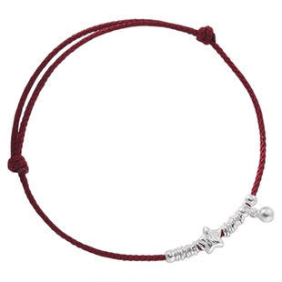 新中式S925纯银福字星星红绳手链女高级感盘缠百搭手环手饰