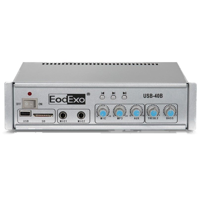 EodExo USB-40B广播功放机家用背景音乐USB吸顶喇叭定压定阻功放