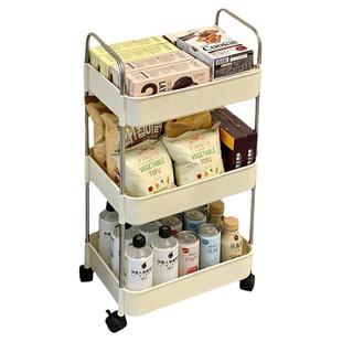 小推车置物架卧室带轮收纳架多层客厅移动落地简易玩具零食收纳架