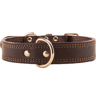 牛皮狗狗项圈刻字狗牌真皮脖圈宠物颈圈大中型犬金毛拉布拉多脖套