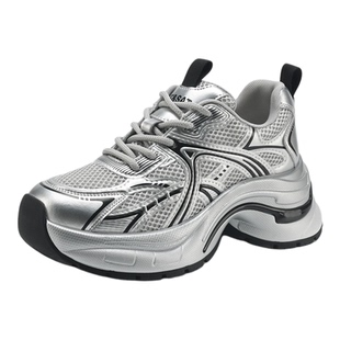 星期六银色厚底6cm增高老爹鞋2025新款爆款女鞋休闲运动鞋【直】