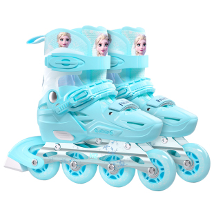 迪士尼溜冰鞋女童初学者儿童轮滑鞋女孩滑冰旱冰专业滑轮2026新款