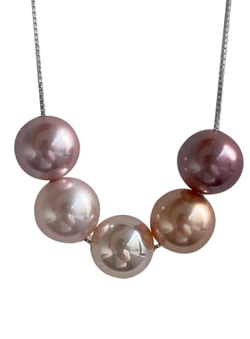 曼塔玫瑰|可拆卸多巴胺海水珍珠项链蔷薇粉樱花粉s925纯银路路通