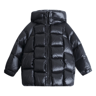 男童冬季韩系编织面包羽绒服2025新款儿童冬装加厚防水免洗外套潮