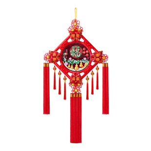 中国结挂件客厅高档2026新款玄关入户门大号桃木新年装饰镇宅布置