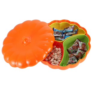 大号糖果盒干果盒客厅结婚过年瓜子盒中式南瓜糖果盒密胺塑料零食