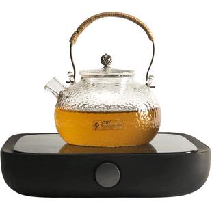 九土烧水玻璃壶锤纹泡茶壶过滤泡茶煮茶家用功夫茶耐热玻璃提梁壶