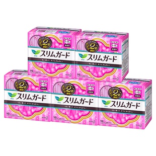 日本进口花王乐而雅日用护翼卫生巾25cm19片*5包95片sundrug保税
