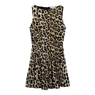 ZA外贸出口秋季新款豹纹印花无袖宽褶背心裙短款连衣裙女8697140