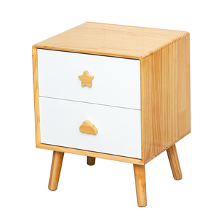 全实木床头柜简约现代北欧原木色卧室床边迷你窄小型收纳储物新品
