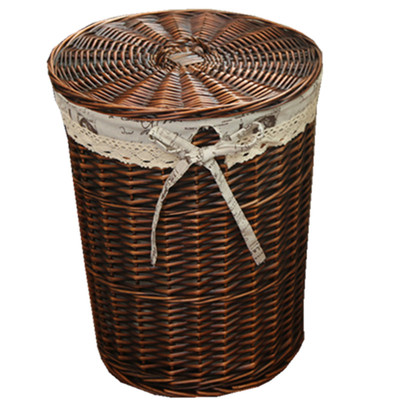 脏衣篮藤编收纳筐脏衣篓家用衣物收纳篮藤编筐火锅店衣篓收纳带盖