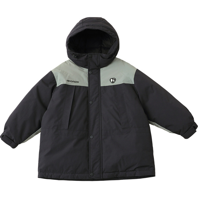 男童羽绒服中长款90绒2025冬季新品亲子儿童羽绒服中大童装H4968