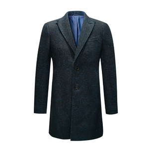 JODOLL乔顿男毛呢大衣中长款冬季商务休闲保暖双色修身羊毛呢外套