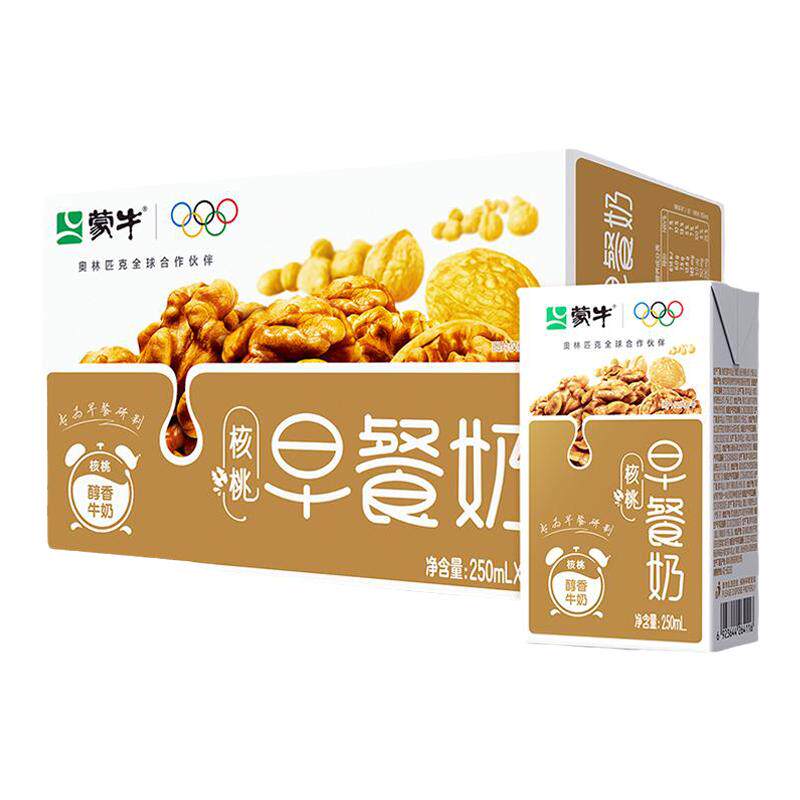 8月蒙牛早餐奶红枣味核桃味牛奶调制乳（风味奶）