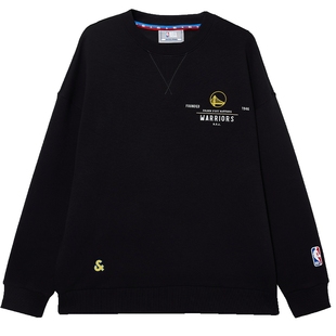 杰克琼斯NBA联名男装卫衣2025新胶印刺绣圆领落肩袖宽松卫衣秋冬