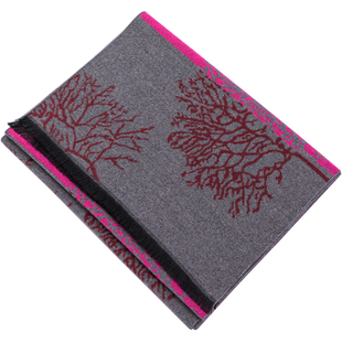 老人围巾女冬季灰色中老年人女士围脖秋冬保暖妈妈款奶奶款礼盒装