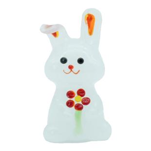 淄博琉璃工艺品卡通摆件可爱仿真白玉小兔子ins风家居桌面装饰品