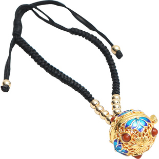 珐琅彩香囊球手链镂空香薰球随身手镯香丸球吊坠挂坠古风宫铃挂件