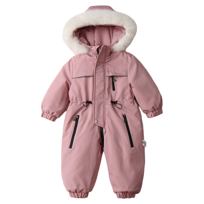 宝宝连体衣 儿童滑雪服加绒加厚保暖防风棉服男女童冬季外出爬服