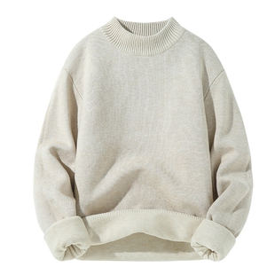 班尼路S&K重磅双股半高领保暖毛衣男款冬季杏色简约大学生针织衫A