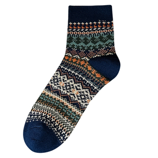 袜子男中筒袜秋冬2025新款棉袜复古民族风吸汗防臭春秋季男士长袜