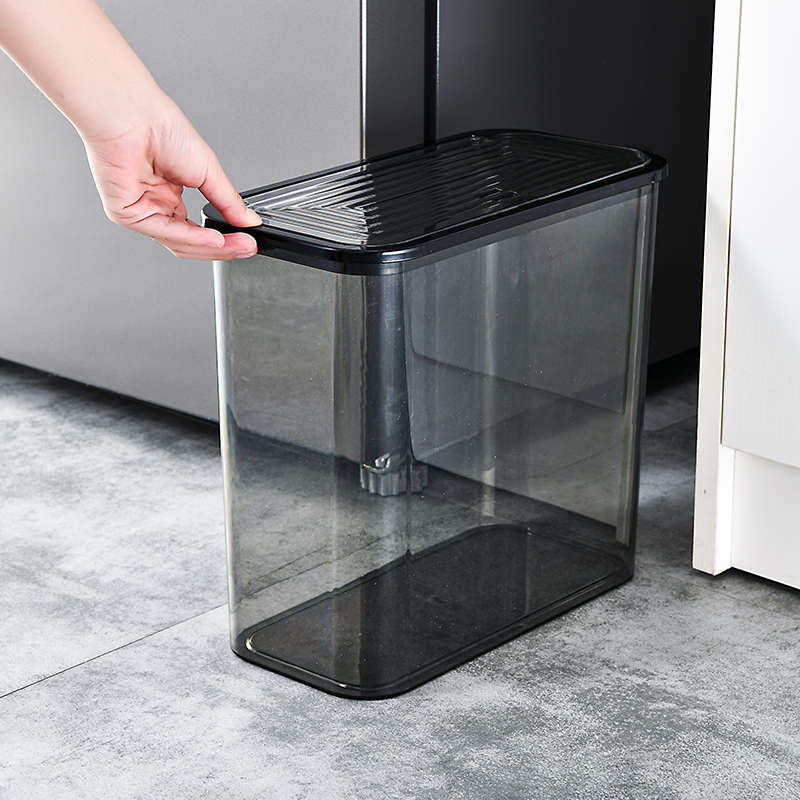 夹缝垃圾桶家用透明轻奢带盖卫生间客厅厨房卧室厕所高颜值卫生桶