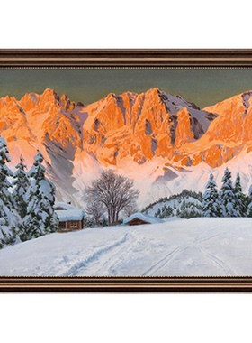 雪山装饰画高级感美式餐厅挂画