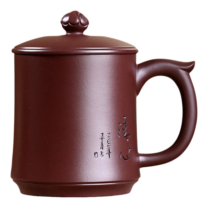 宜兴原矿紫砂全手工紫砂杯清心杯