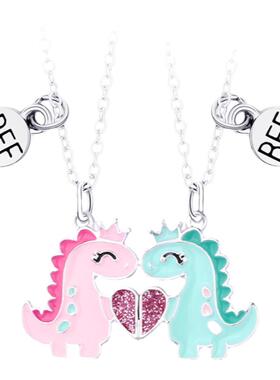 十字链二人款闺蜜项链拼接吊坠