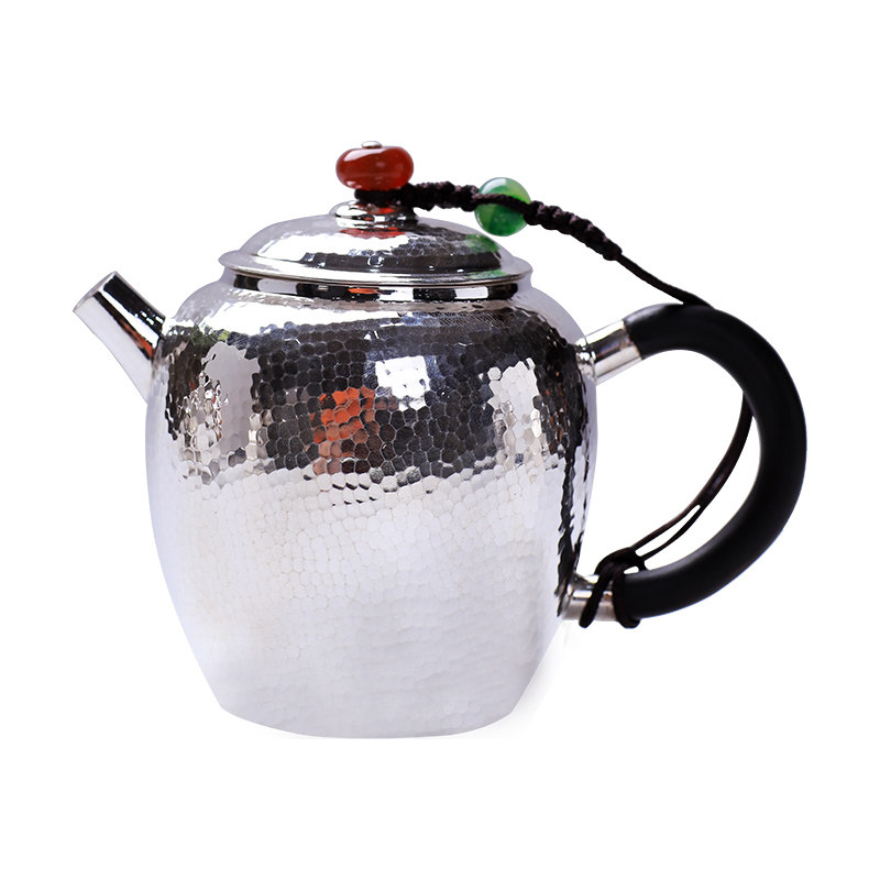 [特价]小银壶泡茶壶日本壶家用泡茶壶纯银999手工烧水壶银泡茶壶