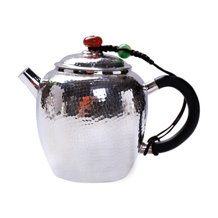 [特价]小银壶泡茶壶日本壶家用泡茶壶纯银999手工烧水壶银泡茶壶