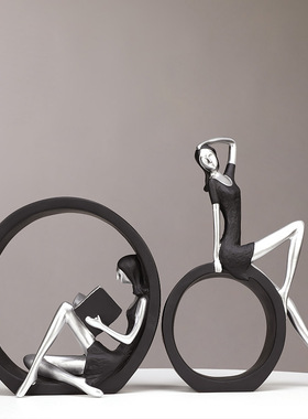 北欧黑白家居饰品艺术摆件轻奢高档高级感小众客厅电视柜酒柜装饰