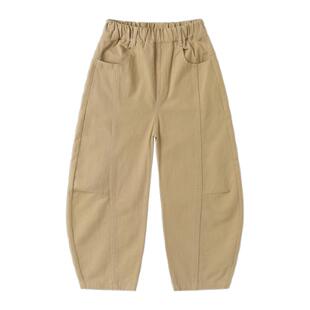 右欧男童裤子女童休闲裤纯色洋气春秋季新款童装百搭基础儿童长裤