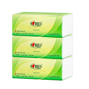 心相印茶语丝享抽纸100抽3层加厚家用餐巾纸实惠装卫生纸2元包邮