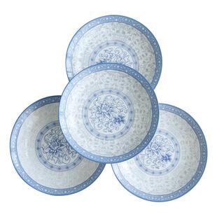 民生逐鹿陶瓷富贵园盘碟中式餐具青花瓷家用菜盘子深盘圆盘可微波