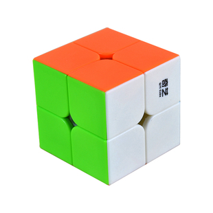 奇艺实色二阶魔方2阶 免贴纸初学者入门带教程 儿童益智力玩具