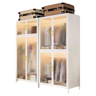 钢制衣柜卧室家用出租房金属铁艺收纳柜子宝宝衣橱儿童简易衣柜