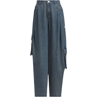 adidas阿迪达斯三叶草女子DENIM CARGO宽松百搭休闲长裤KC5825