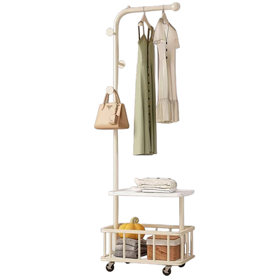 衣帽架卧室落地挂衣架轻奢床边衣服收纳架子不占空间床头柜代替品