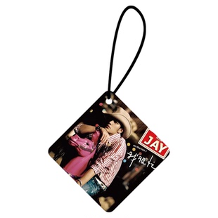 周杰伦专辑封面汽车香薰挂件车内后视镜Jay牛仔肖邦吊坠香片挂饰