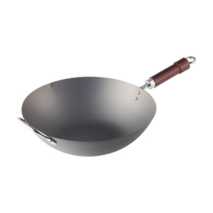 日本极牌铁锅RIVERLIGHT进口高纯铁窒化炒锅无涂层炒菜铁锅33/36