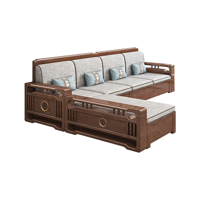 迪美尔新中式胡桃木沙发政府补贴