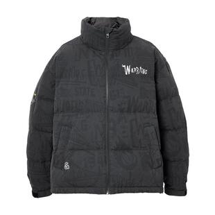 绫致杰克琼斯NBA联名勇士队羽绒服春季满印字母宽松立领保暖外套