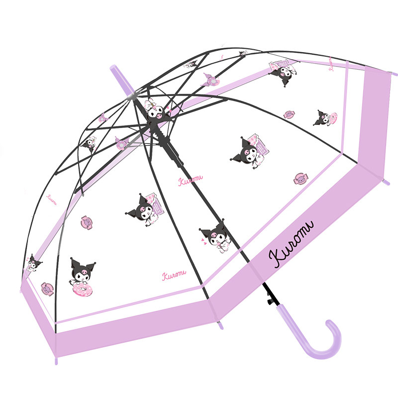 三丽鸥库洛米透明儿童雨伞学生上学专用全自动长柄伞可爱加大加固