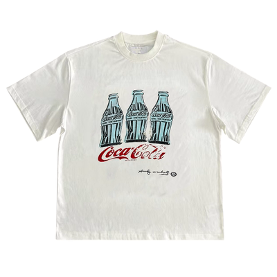 Andy Warhol可口可乐波普艺术风vintage古着街头盐系潮牌短袖T恤