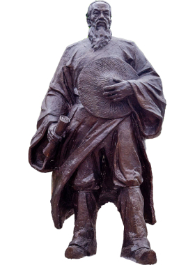 玻璃钢铸铜南宋诗人刘彝雕像