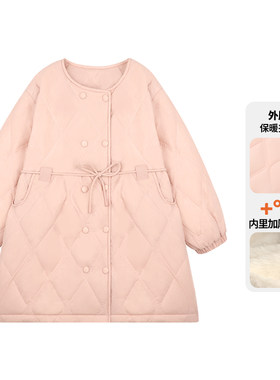 Amybaby女童糖果色加厚棉服外套